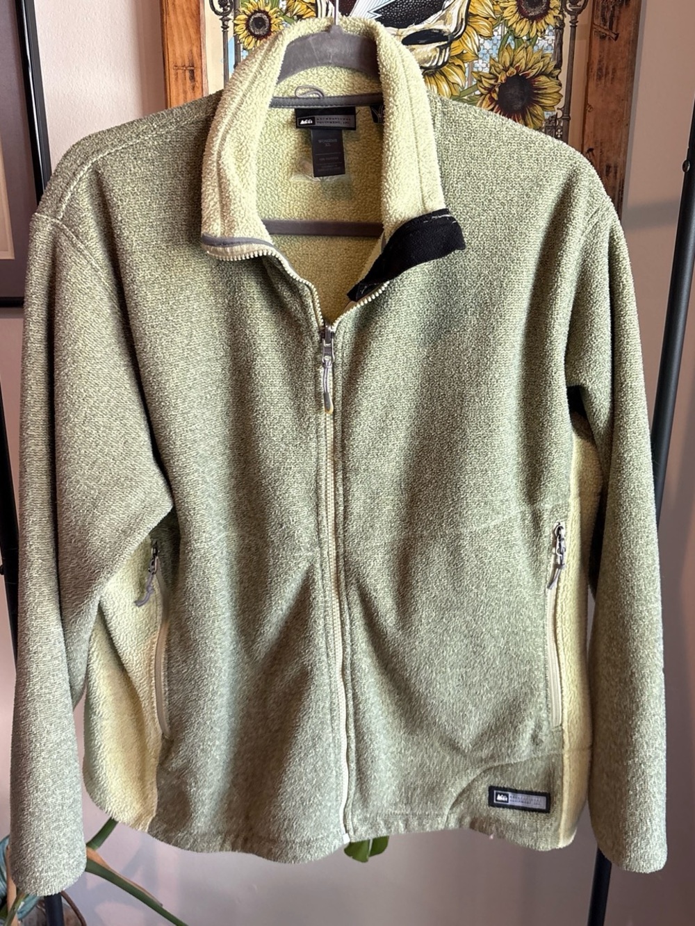 REI Olive Green Teddy Fleece Jacket
